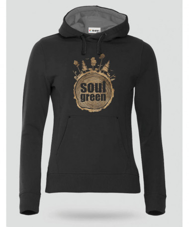Soul green Felpa Premium con cappuccio Donna