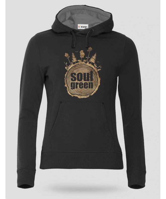 Soul green Felpa Premium con cappuccio Donna