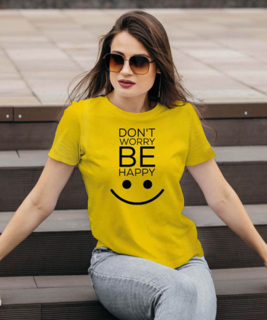 Dont worry be happy T-shirt Basic Donna