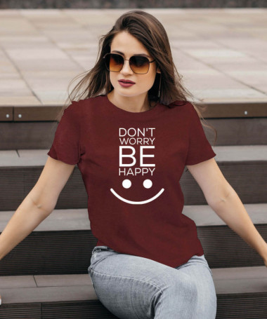 Dont worry be happy T-shirt Basic Donna