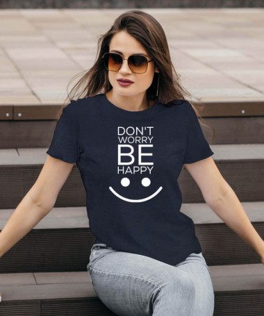 Dont worry be happy T-shirt Basic Donna