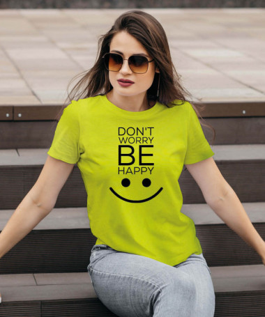 Dont worry be happy T-shirt Basic Donna
