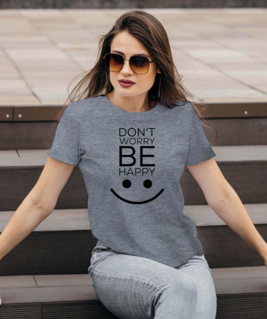 Dont worry be happy T-shirt Basic Donna