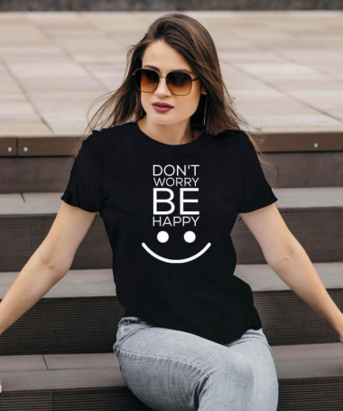 Dont worry be happy T-shirt Basic Donna