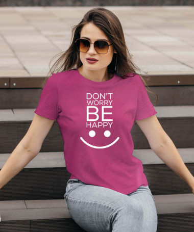 Dont worry be happy T-shirt Basic Donna