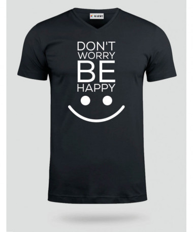 Dont worry be happy  T-shirt Scollo V