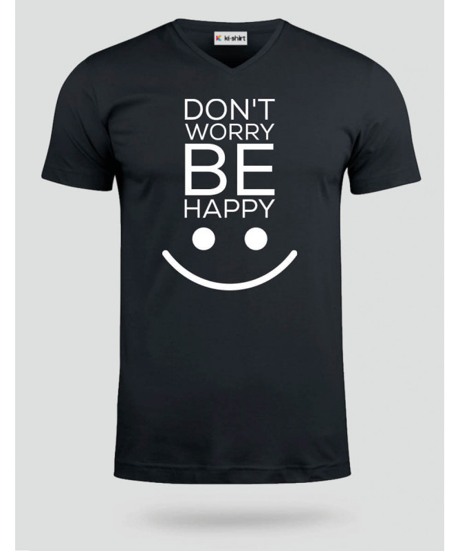 Dont worry be happy  T-shirt Scollo V