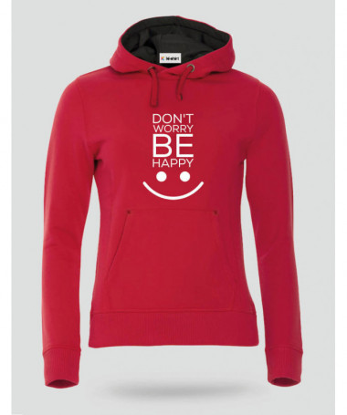 Dont worry be happy Felpa Premium con cappuccio Donna