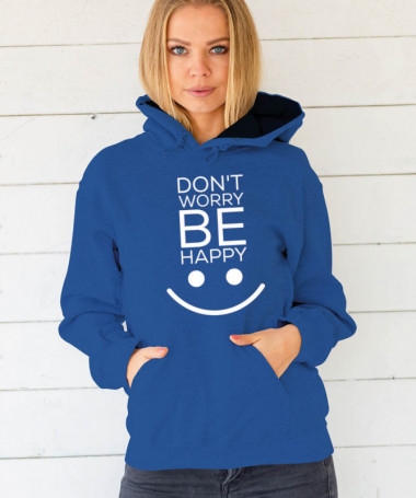 Dont worry be happy Felpa Premium con cappuccio Donna