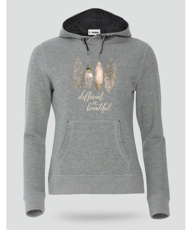 Different is beautiful Felpa Premium con cappuccio Donna