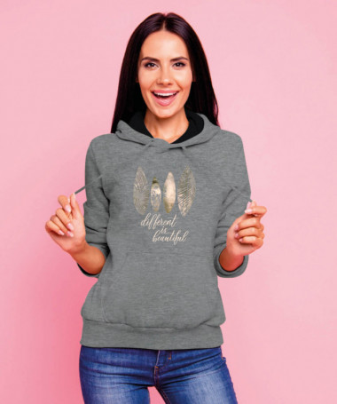 Different is beautiful Felpa Premium con cappuccio Donna
