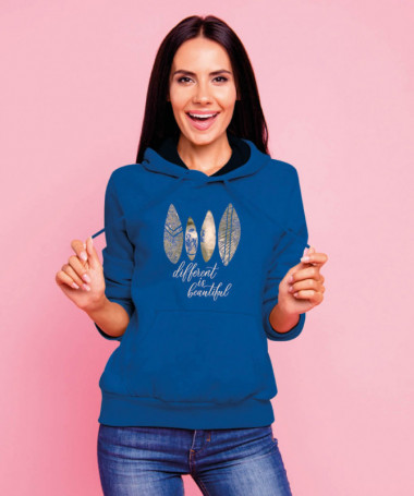 Different is beautiful Felpa Premium con cappuccio Donna