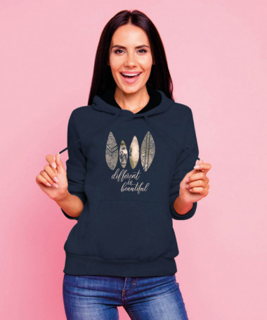 Different is beautiful Felpa Premium con cappuccio Donna