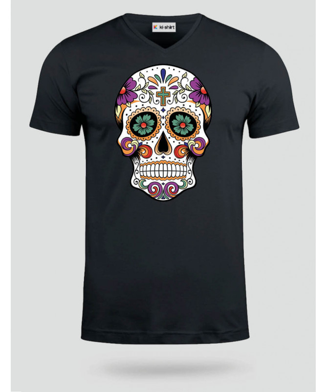 Skull  T-shirt Scollo V