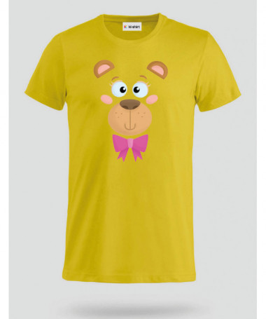 Orsetto fiocco rosa T-shirt Basic Uomo