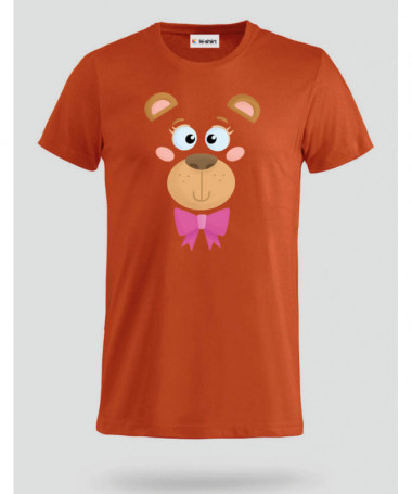 Orsetto fiocco rosa T-shirt Basic Uomo