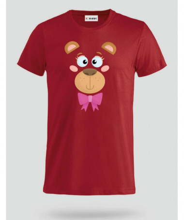 Orsetto fiocco rosa T-shirt Basic Uomo