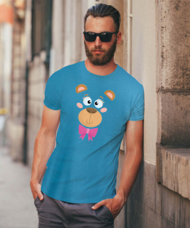 Orsetto fiocco rosa T-shirt Basic Uomo