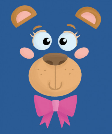 Orsetto fiocco rosa T-shirt Basic Uomo