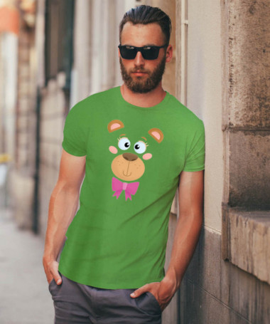 Orsetto fiocco rosa T-shirt Basic Uomo