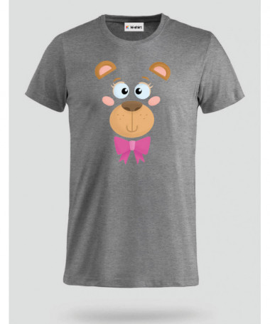 Orsetto fiocco rosa T-shirt Basic Uomo