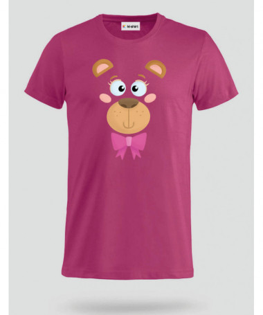 Orsetto fiocco rosa T-shirt Basic Uomo