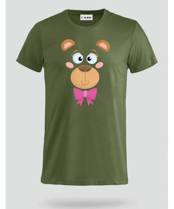 Orsetto fiocco rosa T-shirt Basic Uomo