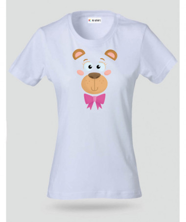 Orsetto fiocco rosa T-shirt Basic Donna