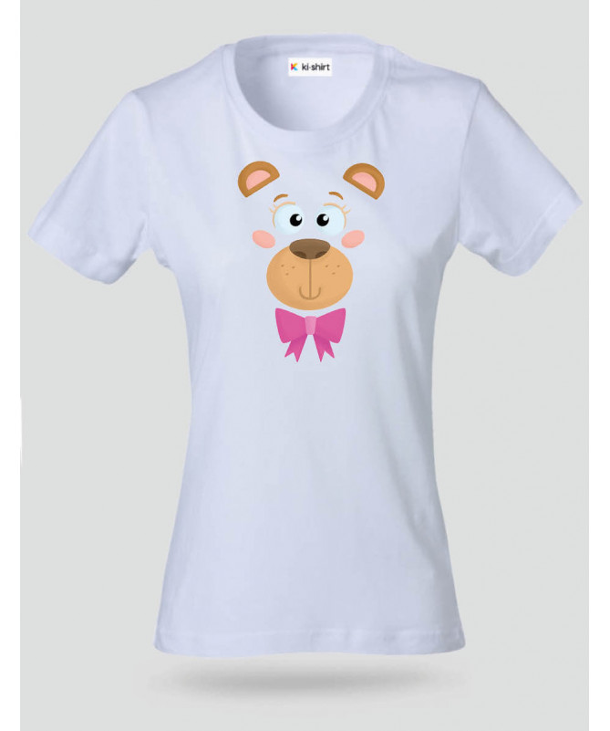 Orsetto fiocco rosa T-shirt Basic Donna
