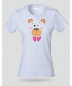 Orsetto fiocco rosa T-shirt Basic Donna