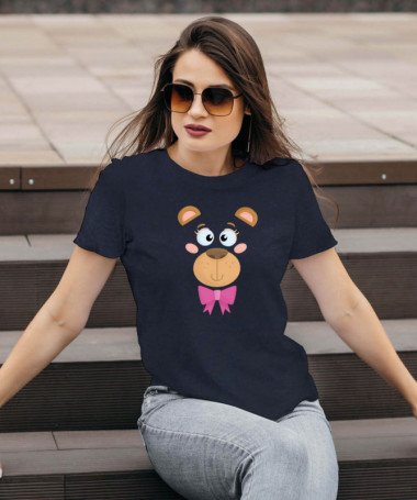 Orsetto fiocco rosa T-shirt Basic Donna