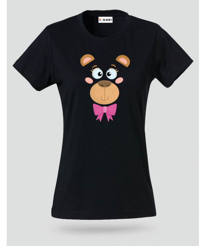 Orsetto fiocco rosa T-shirt Basic Donna