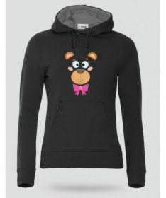 Orsetto fiocco rosa Felpa Premium con cappuccio Donna