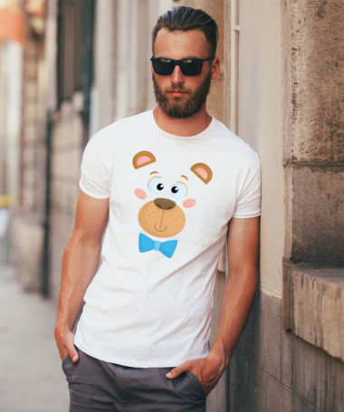 Orsetto fiocco blu T-shirt Basic Uomo