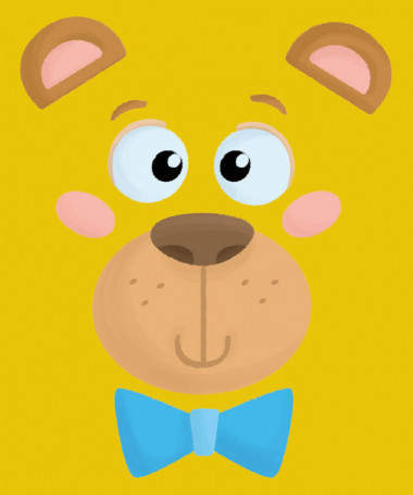 Orsetto fiocco blu T-shirt Basic Uomo