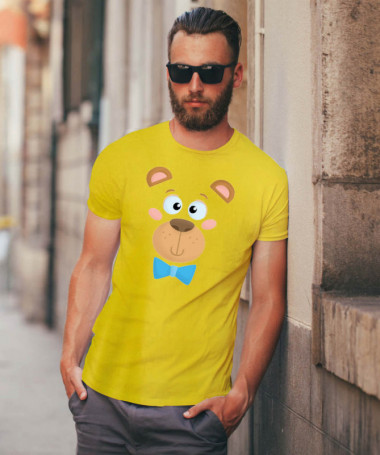 Orsetto fiocco blu T-shirt Basic Uomo