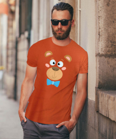 Orsetto fiocco blu T-shirt Basic Uomo