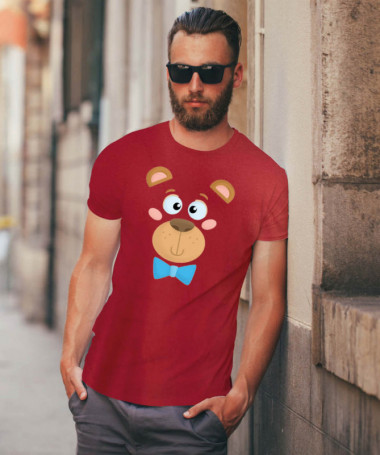 Orsetto fiocco blu T-shirt Basic Uomo