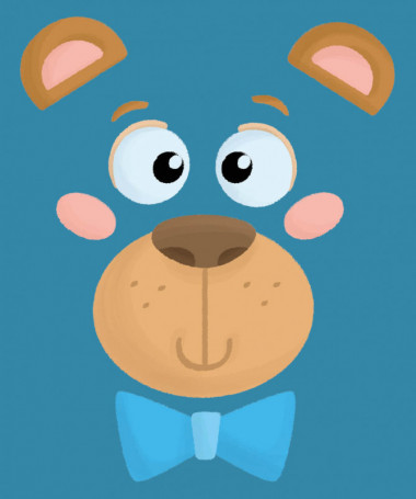 Orsetto fiocco blu T-shirt Basic Uomo