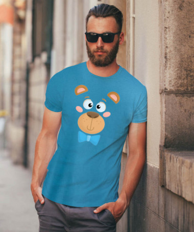 Orsetto fiocco blu T-shirt Basic Uomo