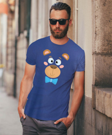 Orsetto fiocco blu T-shirt Basic Uomo