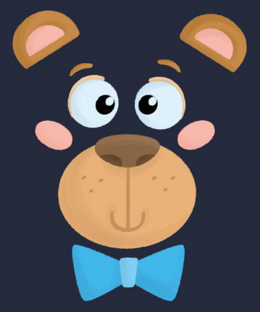 Orsetto fiocco blu T-shirt Basic Uomo