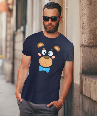 Orsetto fiocco blu T-shirt Basic Uomo