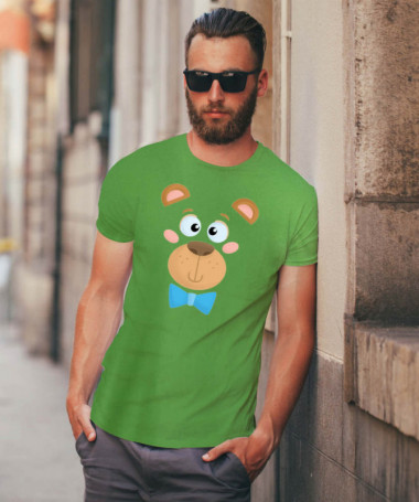 Orsetto fiocco blu T-shirt Basic Uomo