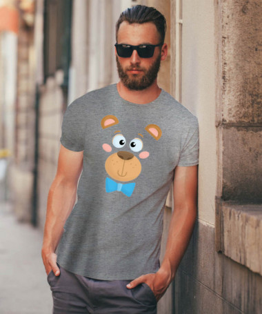 Orsetto fiocco blu T-shirt Basic Uomo