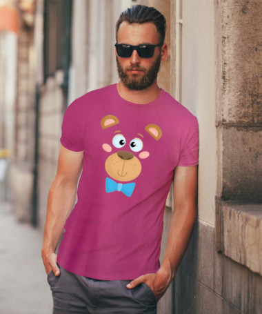 Orsetto fiocco blu T-shirt Basic Uomo