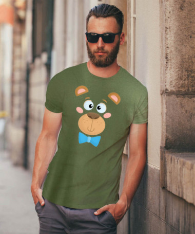 Orsetto fiocco blu T-shirt Basic Uomo