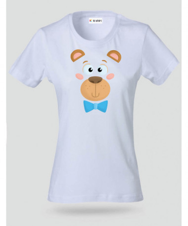 Orsetto fiocco blu T-shirt Basic Donna