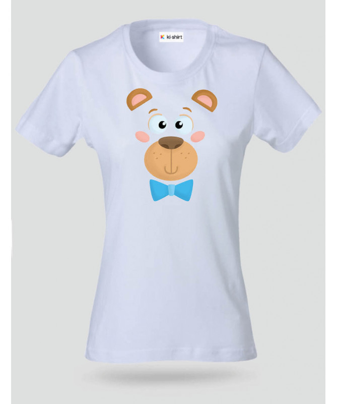 Orsetto fiocco blu T-shirt Basic Donna