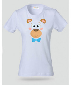 Orsetto fiocco blu T-shirt Basic Donna